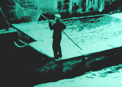 Lachsfang am Kinzigwehr in Willstätt vor 1940